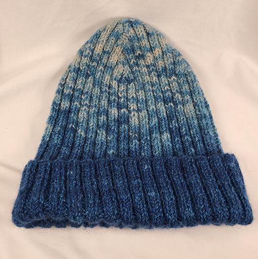 Hat – Hand Knit – Blue Alpaca