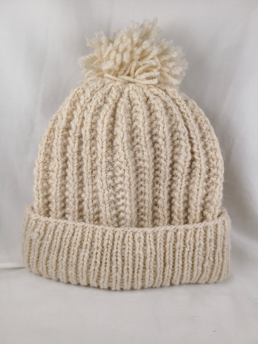 Hat – Hand Knit – Natural White